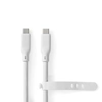 NEDIS USB-kabel - USB 3.2 Gen 1 - USB-C™ stekker - USB-C™ stekker - 60 W - 4K @60Hz - 5 Gbps - Vernikkeld - 1.50 m - Rond - Silicone - Wit - Box