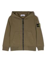 Stone Island Junior Compass logo-patch zipped cardigan - Vert - thumbnail