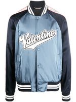 Valentino Garavani veste bomber à patch logo - Bleu