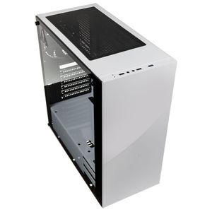 Kolink STRONGHOLD WHITE Midi-tower PC-behuizing Wit, Zwart 2 voorgeïnstalleerde ventilators, Zijvenster, Stoffilter