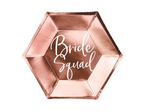 Feestborden Bride Squad Rose Goud - 6 stuks