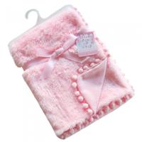 Soft Touch babydeken PomPom 75 x 100 cm roze