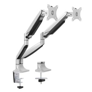 LogiLink BP0043 Monitor-tafelbeugel 2-voudig 33,0 cm (13) - 81,3 cm (32) Zilver In hoogte verstelbaar, Kantelbaar, Zwenkbaar, Draaibaar