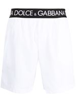 Dolce & Gabbana short de bain à taille logo - Blanc