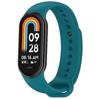 By Qubix - Siliconen bandje - Groenblauw - Compatible met Xiaomi Smart Band 8 & 9 - Compatible Xiaomi bandje