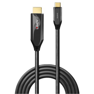 LINDY 43367 HDMI-kabel USB-C Adapterkabel USB-C stekker, HDMI-A-stekker 1.00 m Zwart 8K UHD