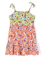 MSGM Kids robe sans manches à fleurs - Vert