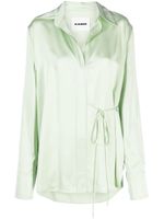 Jil Sander chemise cache-cœur en satin - Vert - thumbnail