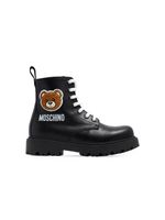 Moschino Kids bottines en cuir à imprimé Teddy Bear - Noir