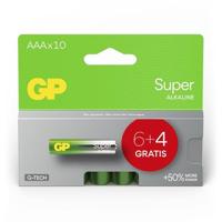 GP 6+4 Super Alkaline 1,5 V AAA Micro LR03 GPSUP24A997C10 Merk: