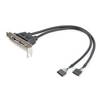 StarTech.com 2-poorts USB 2.0 Low Profile Slotplaat - vrouwelijk
