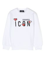 DSQUARED2 KIDS sweat en coton à imprimé Icon - Blanc