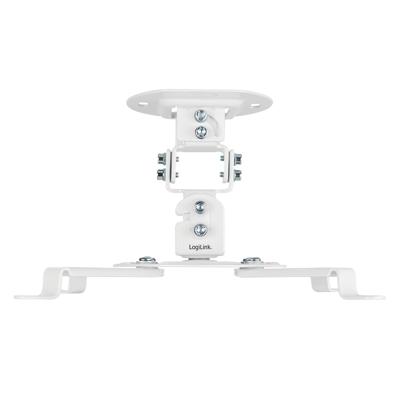 LogiLink BP0057 Beamer-plafondbeugel Plafondhouder, In hoogte verstelbaar, Kantelbaar en zwenkbaar Afstand vloer-plafond (max.): 150 mm Wit