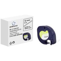 Labeltape Renkforce RF-LT-D91221 Compatibel vervangt DYMO LT - 91221 12 mm Tapekleur: Wit Tekstkleur: Zwart 4 m