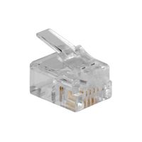 ACT TD104 RJ11 (6P/4C) Modulaire Connector | Platte Kabel - 25 stuks - thumbnail