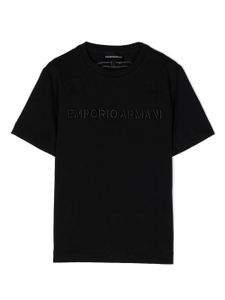 Emporio Armani Kids t-shirt en coton à logo brodé - Noir