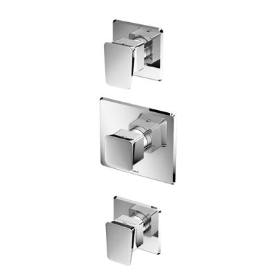 Douchekraan Hotbath Bro Inbouw Thermostatisch Vierkant Geborsteld Nikkel 3 Greeps