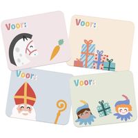 Naamstickers Sint & Piet Cartoon (50st) - thumbnail