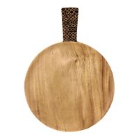 Ronde Houten Snackschaal met Bamboe Model 2 (37 x 27 cm) - thumbnail