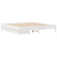 vidaXL Bedframe massief grenenhout wit 180x200 cm, bed, bed ombouw, twijfelaar bed, bedbodem, slaapkamermeubel, 2 persoonsbed, tweepersoonsbed