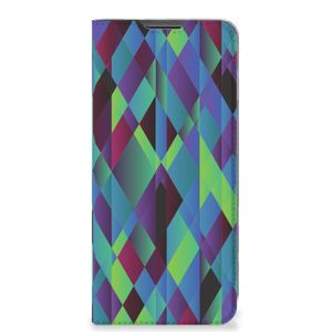 Motorola Moto G22 Stand Case Abstract Green Blue