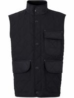 Burberry gilet matelassé à doublure imprimée - Noir