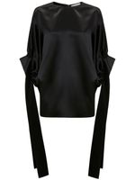 JW Anderson blouse plissée à fini satiné - Noir - thumbnail