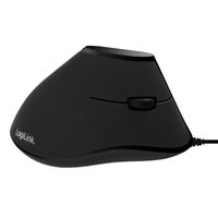 LogiLink ID0158 Ergonomische muis USB Optisch Zwart 5 Toetsen 1000 dpi Ergonomisch - thumbnail