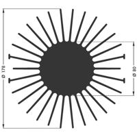 Fischer Elektronik 10021727 SK 590 20 SA LED-koellichaam 1.4 K/W (Ø x h) 178 mm x 20 mm - thumbnail