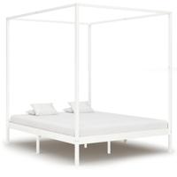 vidaXL Hemelbedframe massief grenenhout wit 160x200 cm