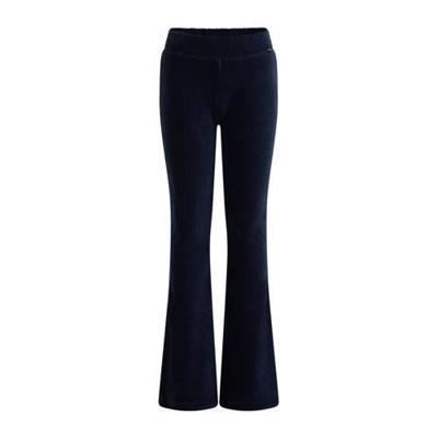 WE Fashion corduroy flared broek donkerblauw