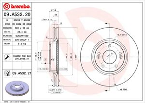 Remschijf BREMBO, Remschijftype: Binnen geventileerd, u.a. für Hyundai, KIA