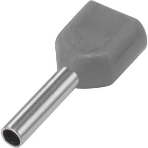 TRU COMPONENTS 1572430 Dubbele adereindhulzen 0.75 mm² Deels geïsoleerd Grijs 100 stuk(s)