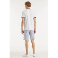 Twinlife regular fit polo met contrastbies wit