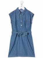 Michael Kors Kids robe-chemise à imprimé monogramme - Bleu - thumbnail