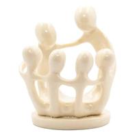 Beeldje Polystone Familie van 6 Personen Wit (9 cm)
