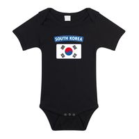 South-Korea / Zuid-Korea landen rompertje met vlag zwart voor babys 92 (18-24 maanden)  - - thumbnail