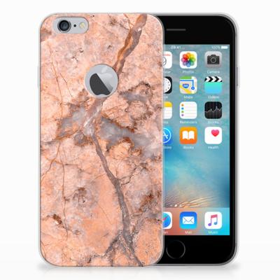 Apple iPhone 6 Plus | 6s Plus TPU Siliconen Hoesje Marmer Oranje Apple iPhone 6 Plus | 6s Plus TPU Siliconen Hoesje Marmer Oranje
