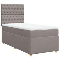 vidaXL Boxspring met matras stof taupe 90x190 cm, boxspring, ledikant, bedframe, bed, boxspring bed, bedbodem, seniorenbed, senioren bed