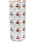 Fornasetti vase cylindrique à imprimé graphique - Blanc