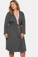 Ulla Popken Badjas, ceintuur, 2 zakken, badstof - Grote Maten