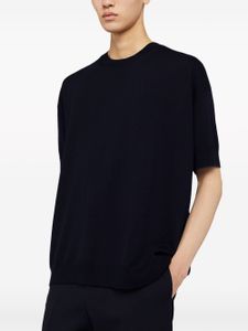 Jil Sander t-shirt en laine à col rond - Bleu