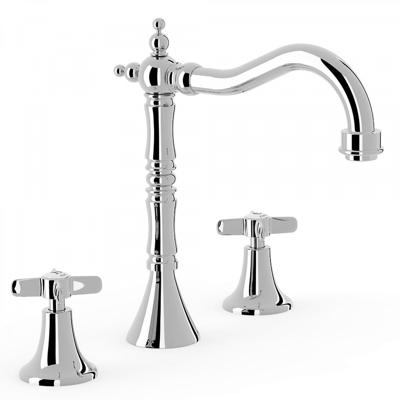 Tres Clasic 3-gats wastafelkraan met hoge uitloop chroom Tres Clasic 3-gats wastafelkraan met hoge uitloop chroom