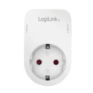 LogiLink PA0259 Contactdoos Met USB-laaduitgang, Kinderbeveiliging, Overspanningsbeveiliging IP20