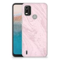 Nokia C21 Plus TPU Siliconen Hoesje Marble Pink - Origineel Cadeau Vriendin - thumbnail