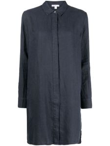 James Perse robe-chemise en lin à manches longues - Bleu