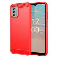 Nokia G22 Geborsteld TPU Hoesje - Koolstofvezel - Rood - thumbnail