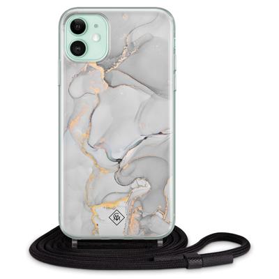 iPhone 11 hoesje met koord - Marmer grijs iPhone 11 hoesje met koord - Marmer grijs