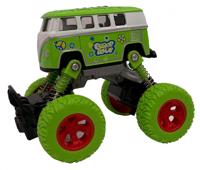Big Wheels World monstertruck pull back 11,5 cm staal groen