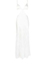 Cult Gaia robe longue à détails de plumes - Blanc